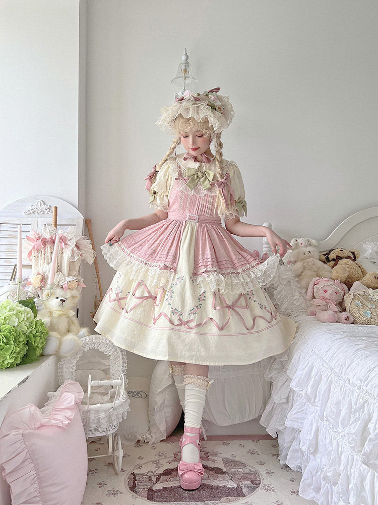 Baozi Pig - Rose Afternoon Tea - Sweet Lolita one-piece dress