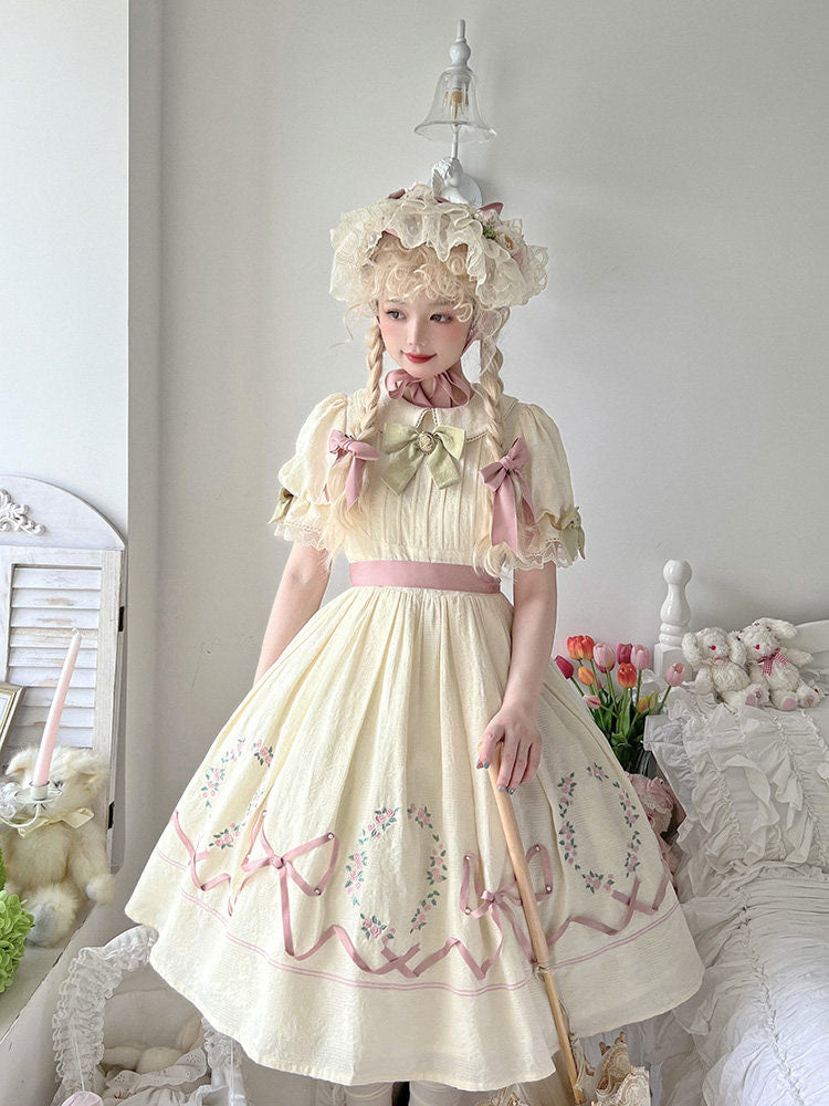 Baozi Pig - Rose Afternoon Tea - Sweet Lolita one-piece dress