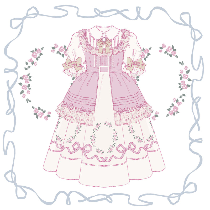 Baozi Pig - Rose Afternoon Tea - Sweet Lolita one-piece dress
