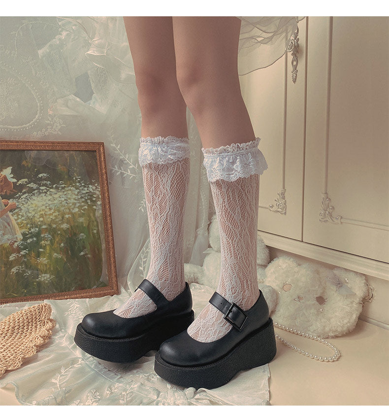Sock Noble - Lace-trim slouch socks - Socks