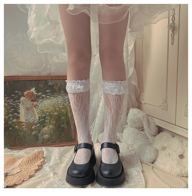 Sock Noble - Lace-trim slouch socks - Socks