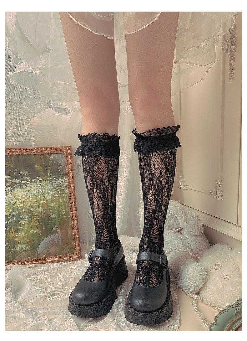 Sock Noble - Lace-trim slouch socks - Socks