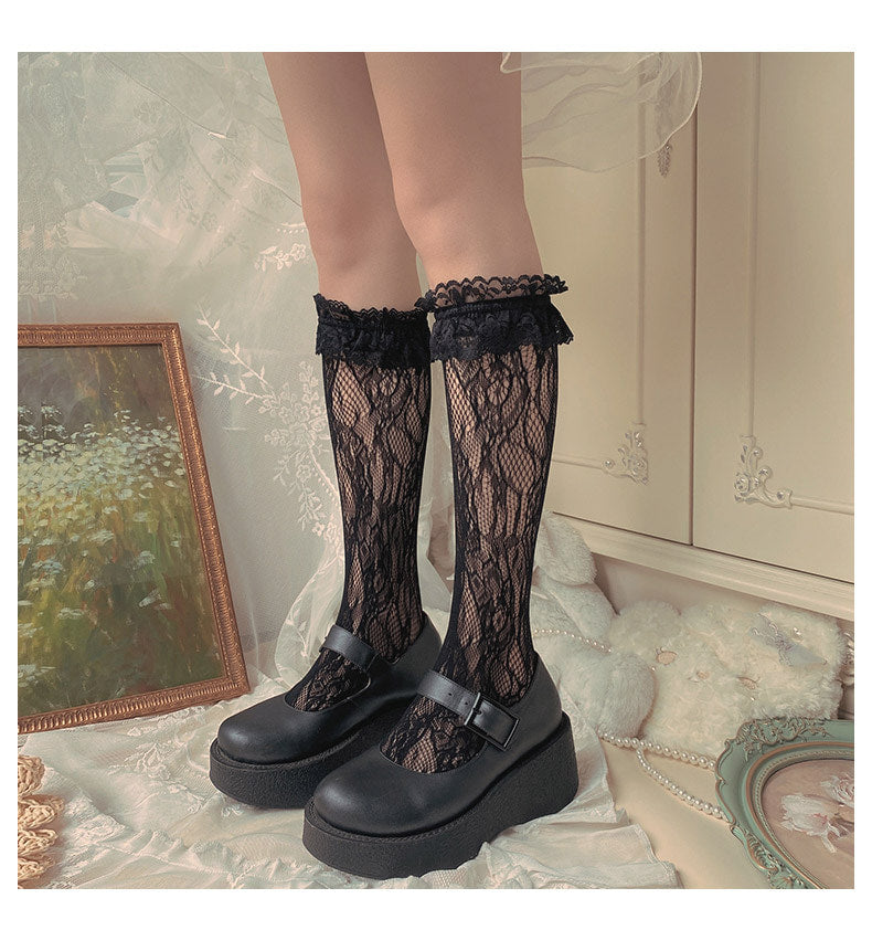Sock Noble - Lace-trim slouch socks - Socks