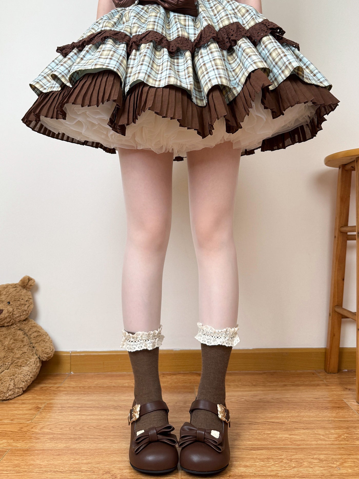 Chubby Bear Tales - Bow Accent Mid-Calf Sock Collection - Lolita mid-calf sock