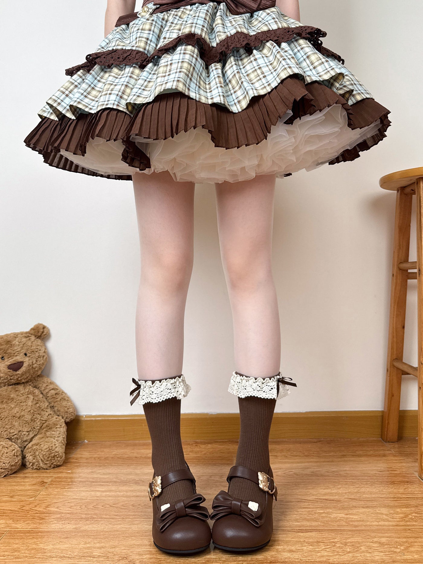 Chubby Bear Tales - Bow Accent Mid-Calf Sock Collection - Lolita mid-calf sock