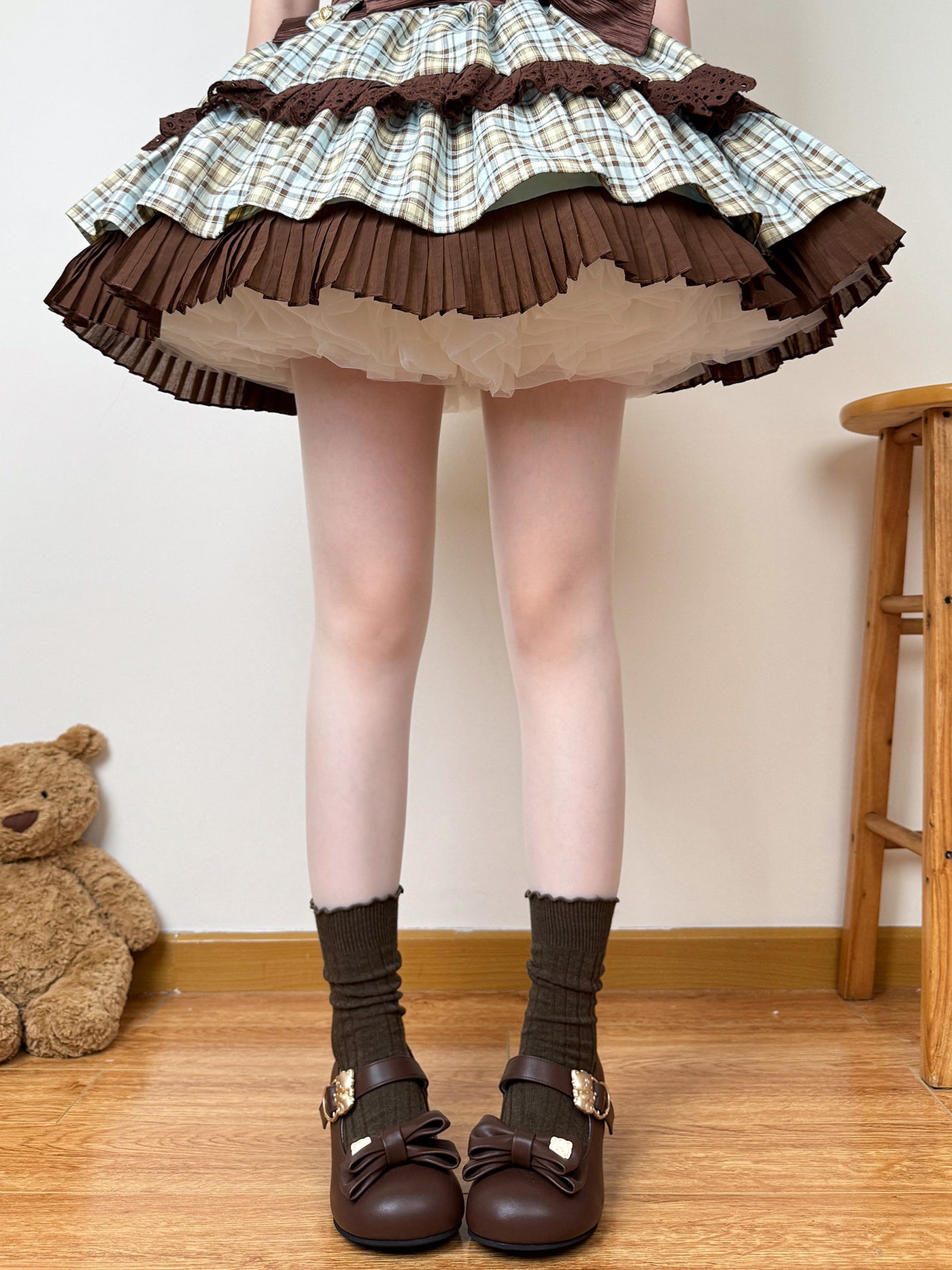Chubby Bear Tales - Bow Accent Mid-Calf Sock Collection - Lolita mid-calf sock