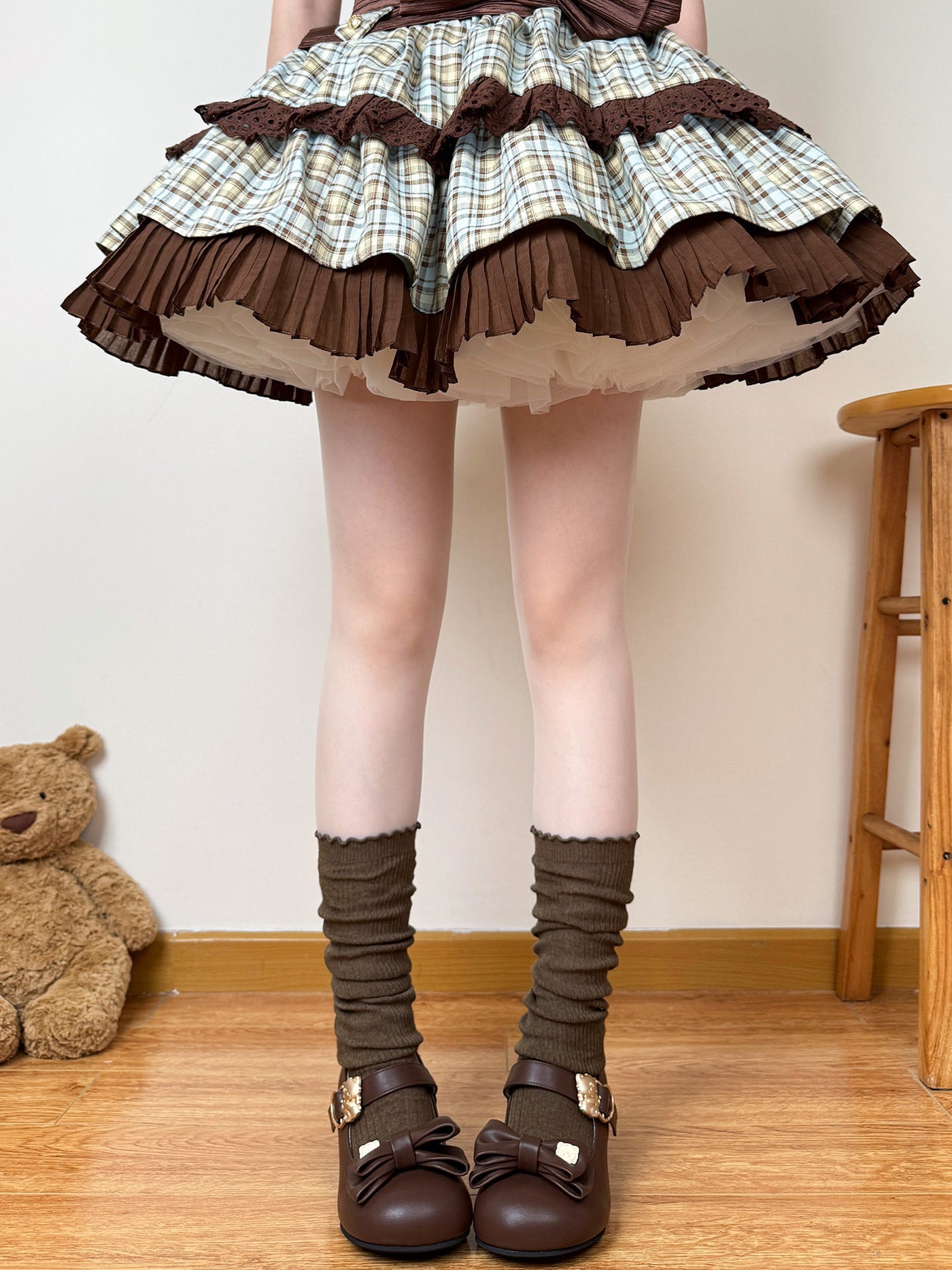 Chubby Bear Tales - Bow Accent Mid-Calf Sock Collection - Lolita mid-calf sock
