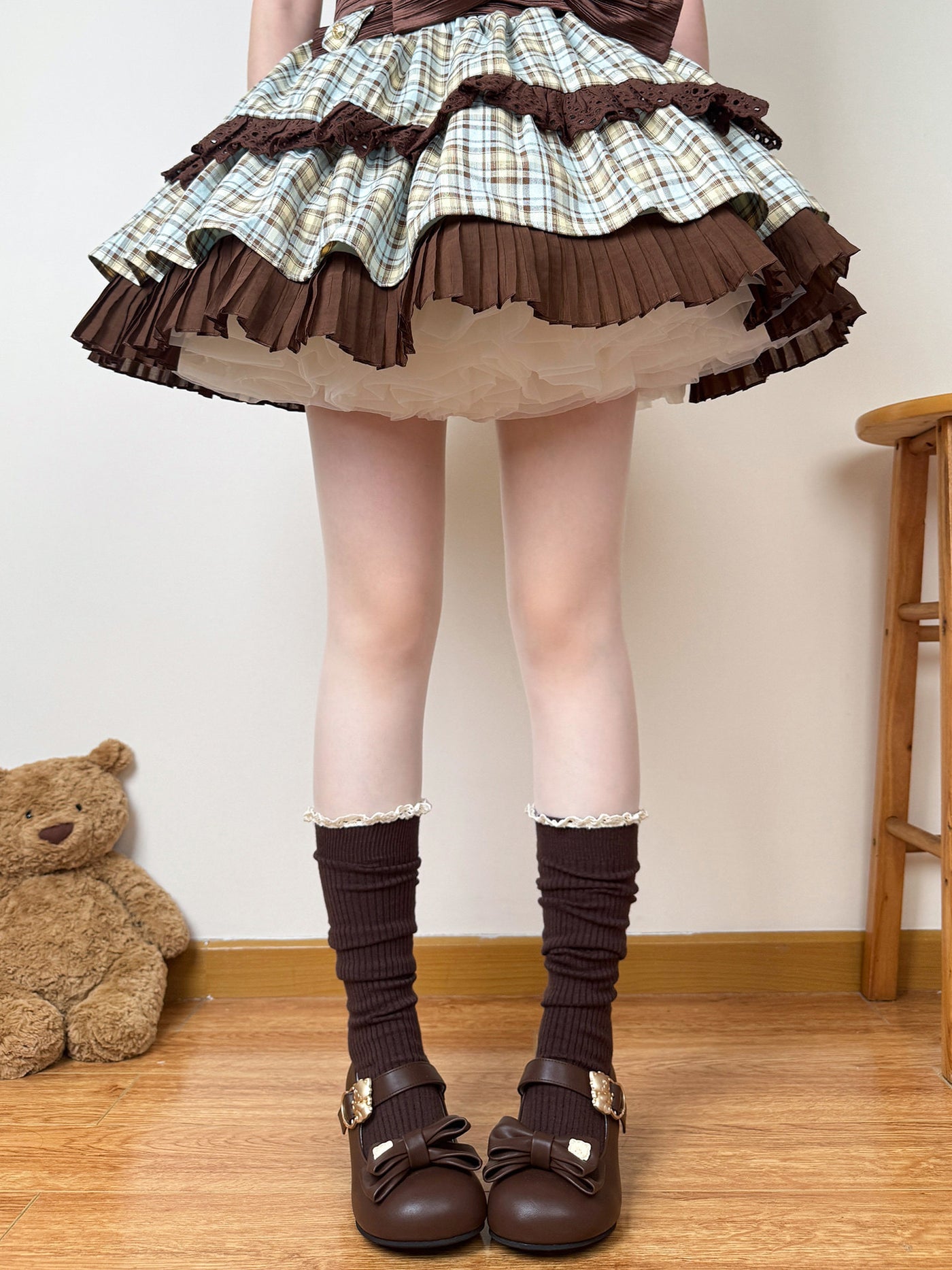 Chubby Bear Tales - Bow Accent Mid-Calf Sock Collection - Lolita mid-calf sock