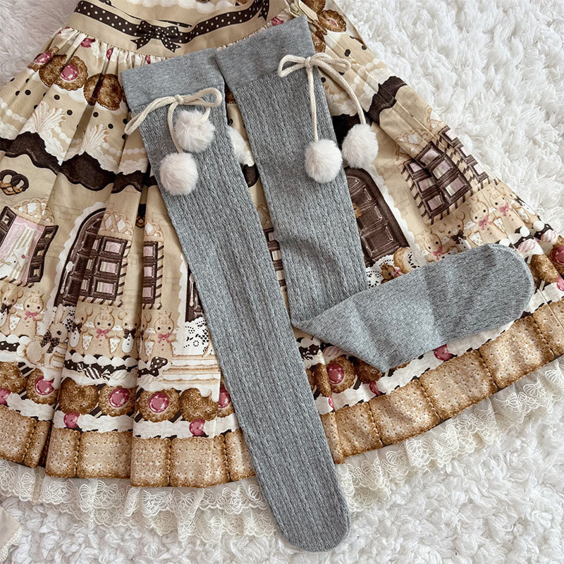 Milky Star Qiaoqiao - Sweet Lolita Over-the-Knee Socks - Vertical cable