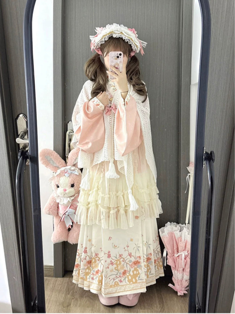 Creamy - Han-Yang Eclectic Ming-Style Hanfu Lolita Set - Sweet lolita