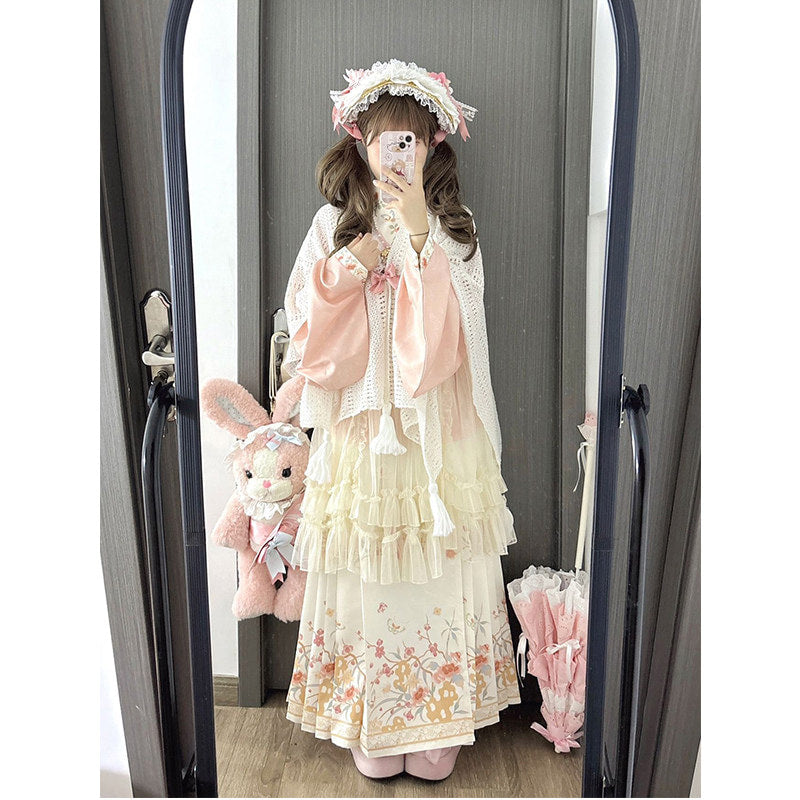 Creamy - Han-Yang Eclectic Ming-Style Hanfu Lolita Set - Sweet lolita