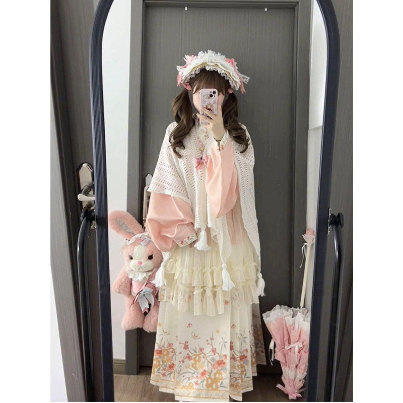 Creamy - Han-Yang Eclectic Ming-Style Hanfu Lolita Set - Sweet lolita