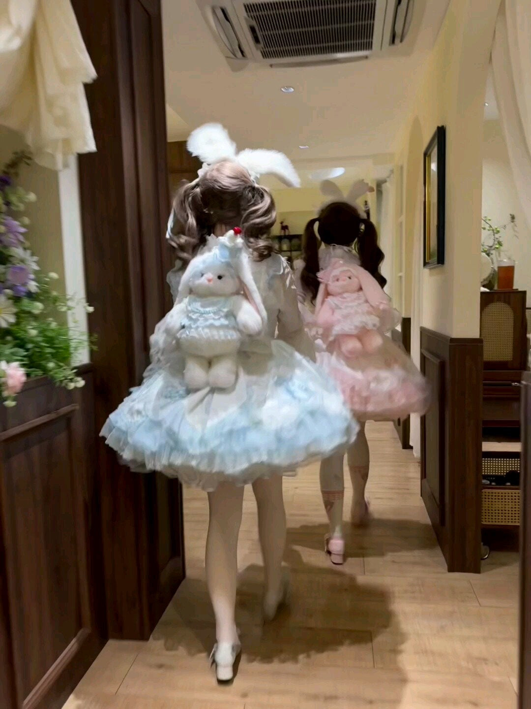 DreamHug Bear - Sweet Lolita - Plush lop-eared rabbit doll handbag with lace