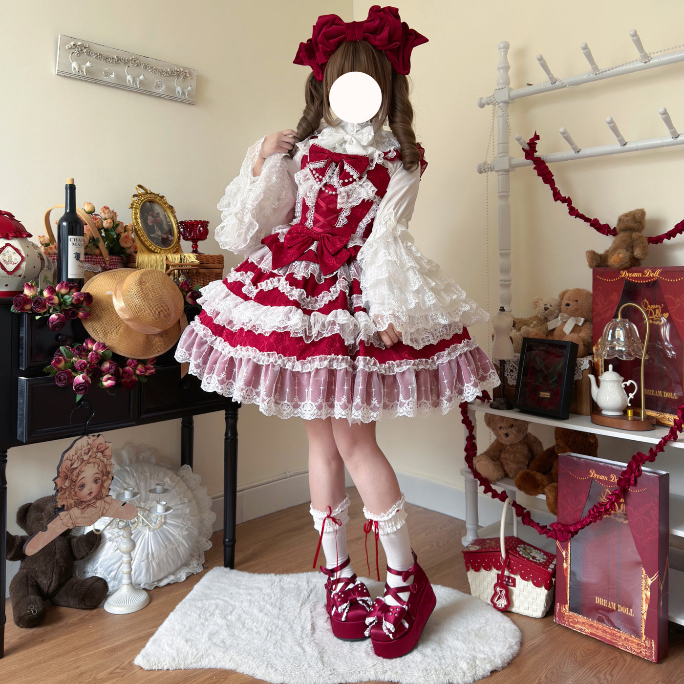 Hanguliang - Heartbeat of Love - Sweet Lolita tiered lace JSK