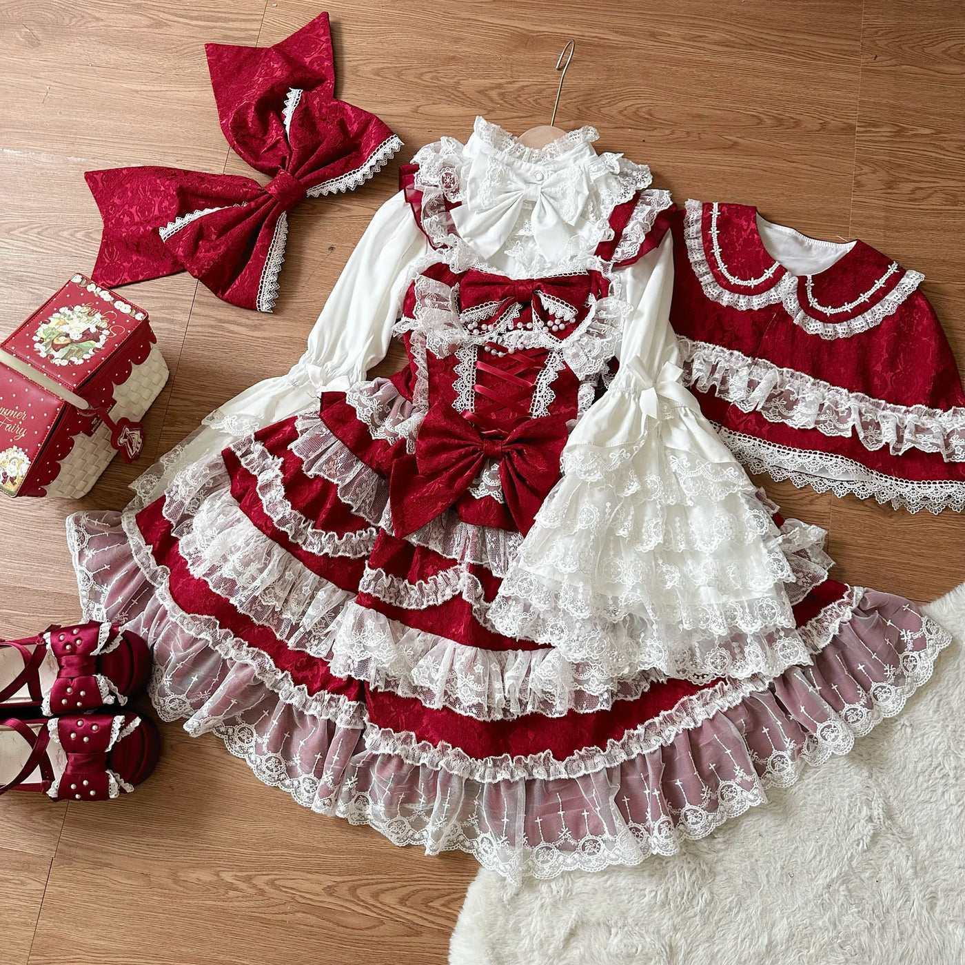Hanguliang - Heartbeat of Love - Sweet Lolita tiered lace JSK