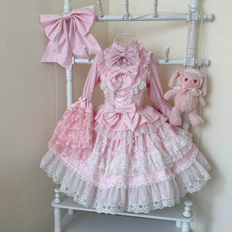 Hanguliang - Heartbeat of Love - Sweet Lolita tiered lace JSK