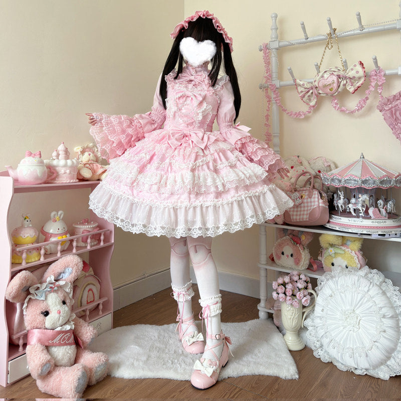 Hanguliang - Heartbeat of Love - Sweet Lolita tiered lace JSK