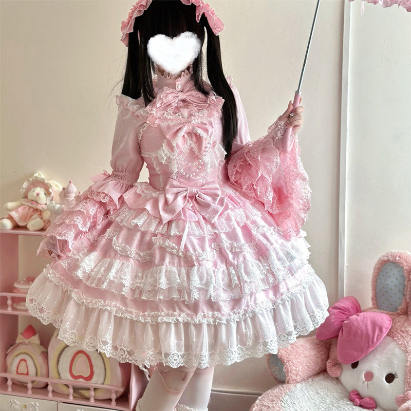 Hanguliang - Heartbeat of Love - Sweet Lolita tiered lace JSK