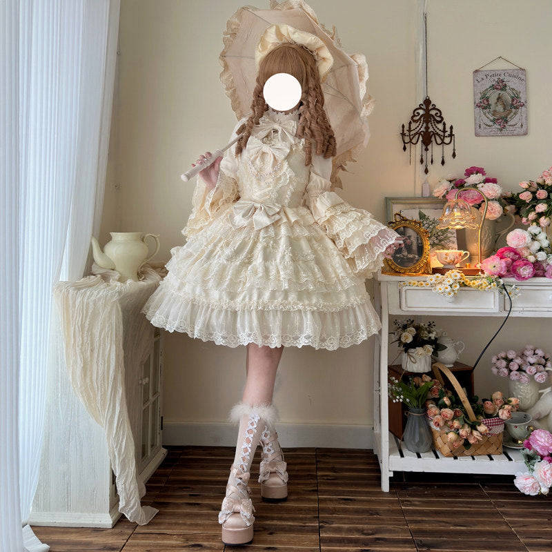 Hanguliang - Heartbeat of Love - Sweet Lolita tiered lace JSK