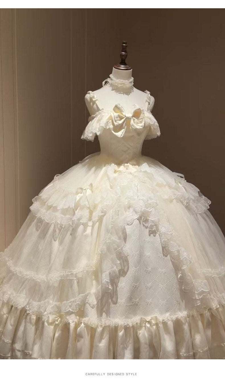 Emoji Dream - Romantic Formal Lolita Gown - Off-shoulder one-piece