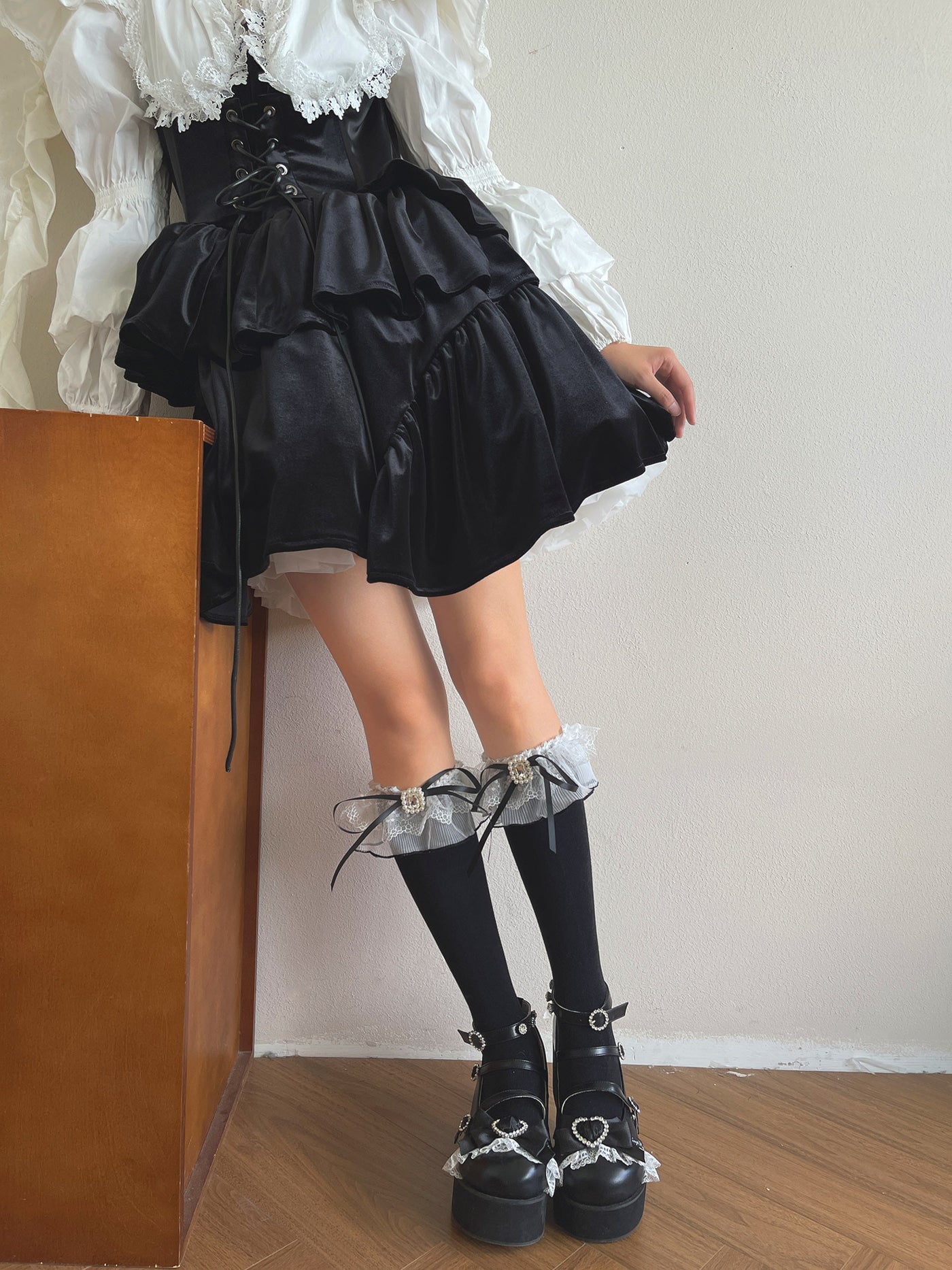 Sock Noble - French Romantic Lolita - Double-layer lace