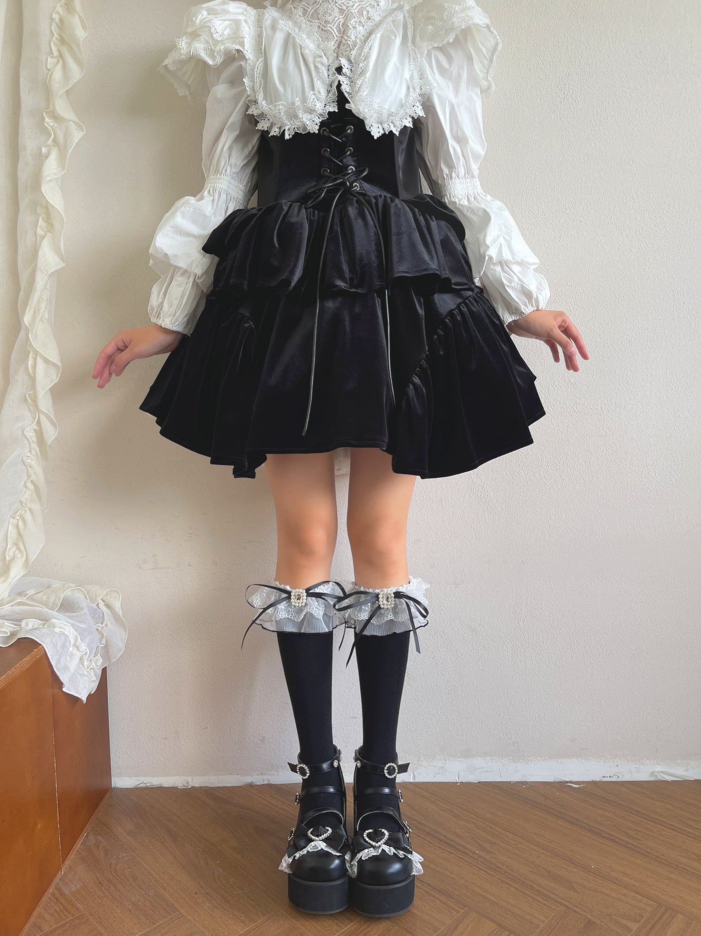 Sock Noble - French Romantic Lolita - Double-layer lace