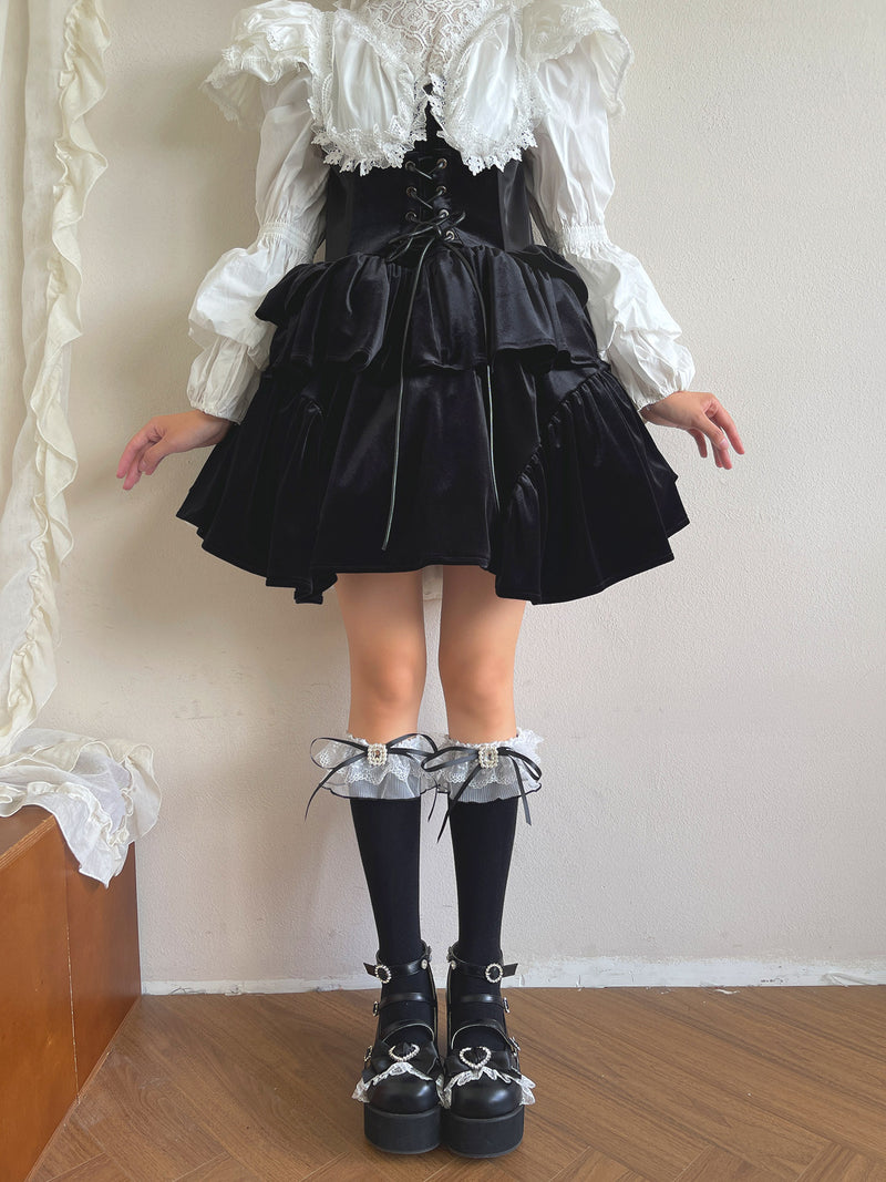 Sock Noble - French Romantic Lolita - Double-layer lace