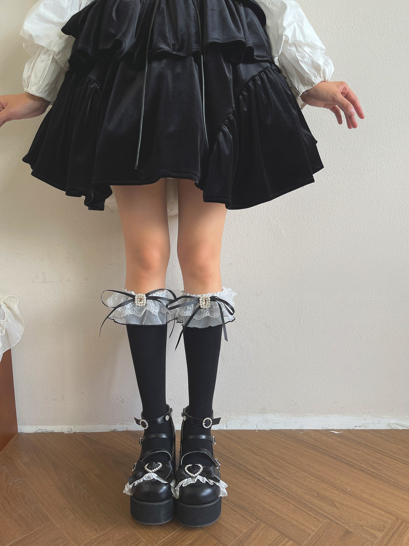 Sock Noble - French Romantic Lolita - Double-layer lace