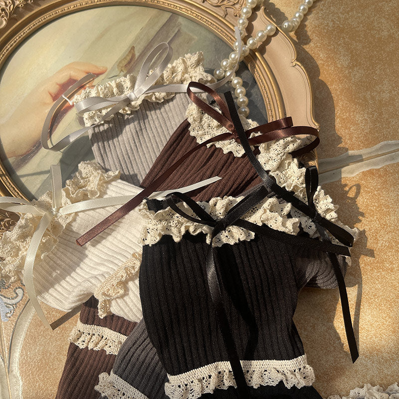 Sock Noble - Y2K Elegant - Three-Tier Lace Trim Socks