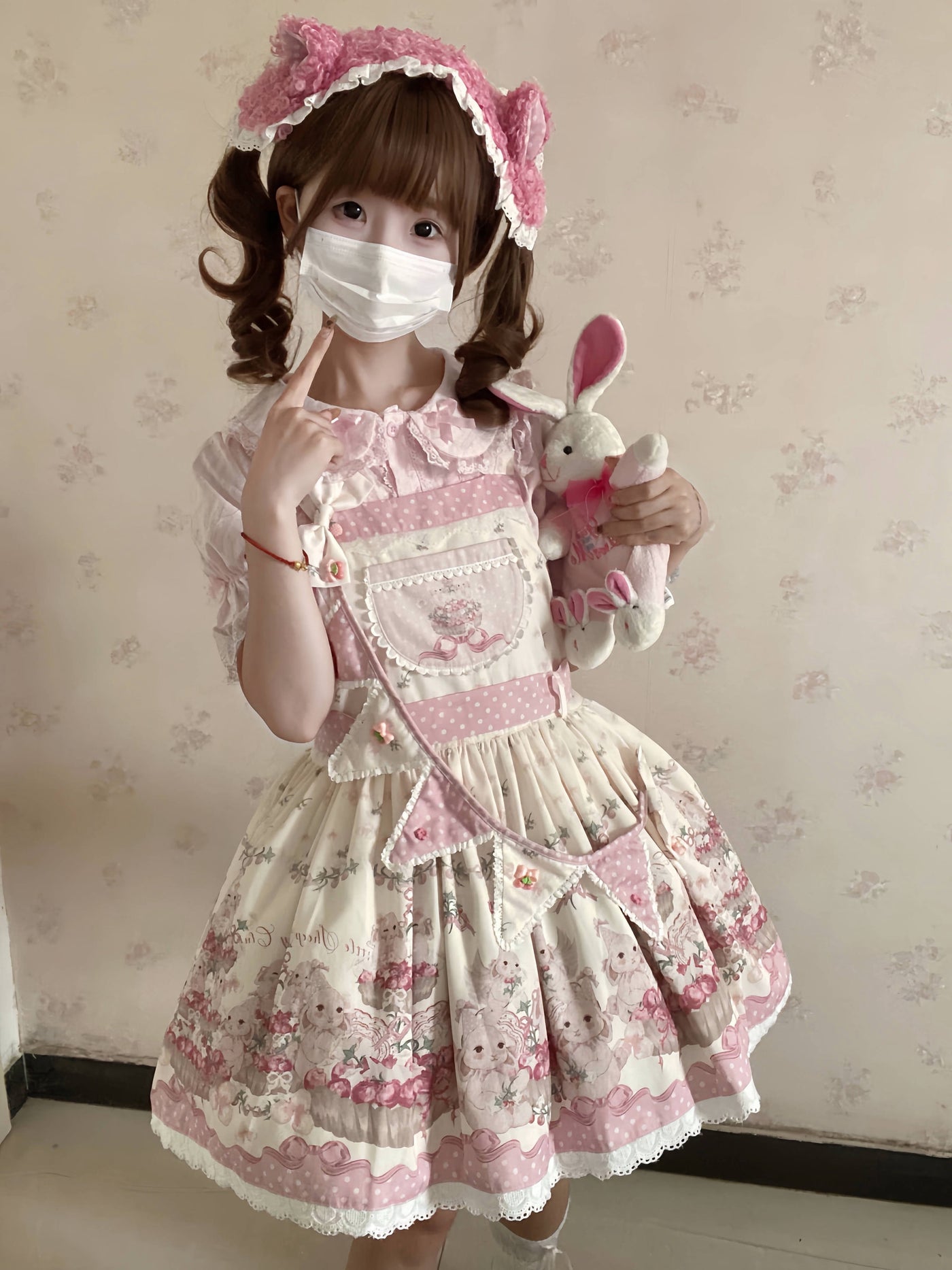 Pink Berry flag and headband variants for the Blueberry Tart Party Lolita JSK