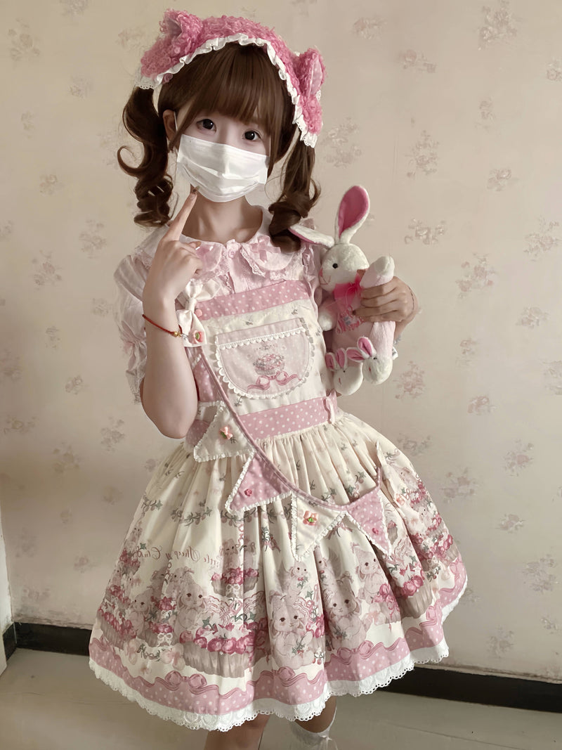 Pink Berry flag and headband variants for the Blueberry Tart Party Lolita JSK