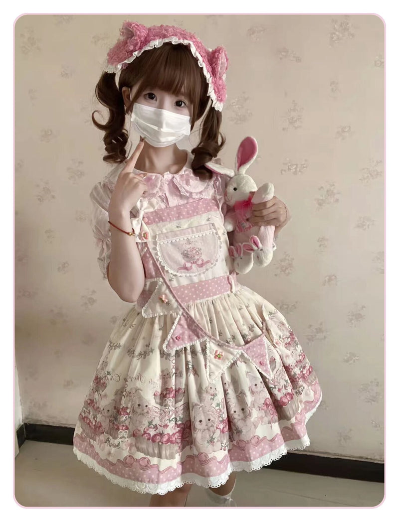 School Friends - Pink Blueberry Tart Party - Sweet Lolita JSK with bunny