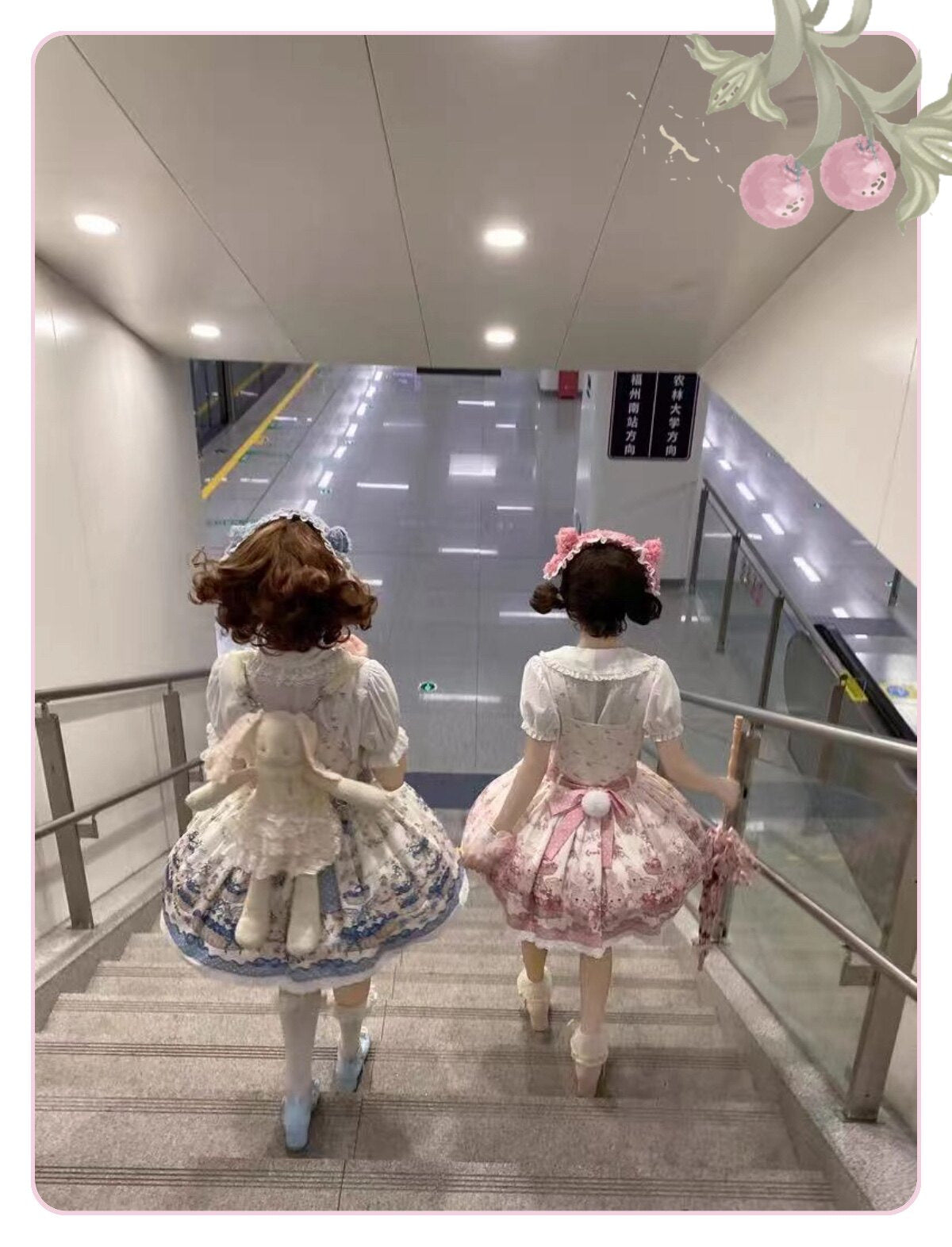 School Friends - Pink Blueberry Tart Party - Sweet Lolita JSK with bunny
