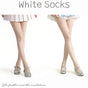 Chaussettes blanches nœud blanc + chaussettes blanches nœud rose lot de 2 paires / Taille unique