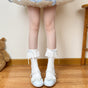 weiße Socken blaue Schleife / Einheitsgröße