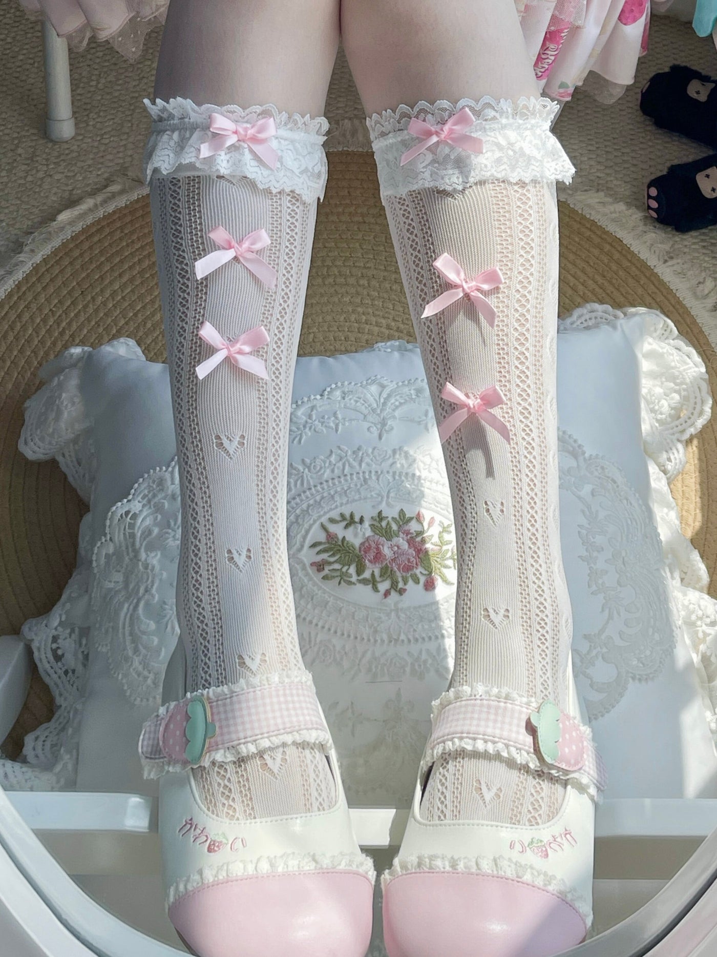 Fantasy Doll - Sweet Lolita - Calf socks with scalloped lace