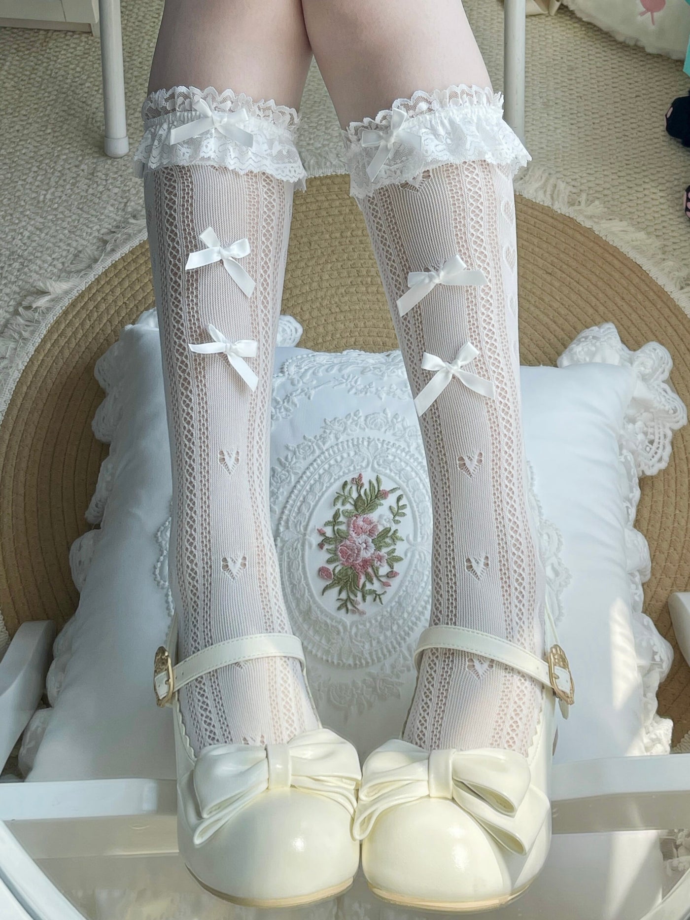 Fantasy Doll - Sweet Lolita - Calf socks with scalloped lace