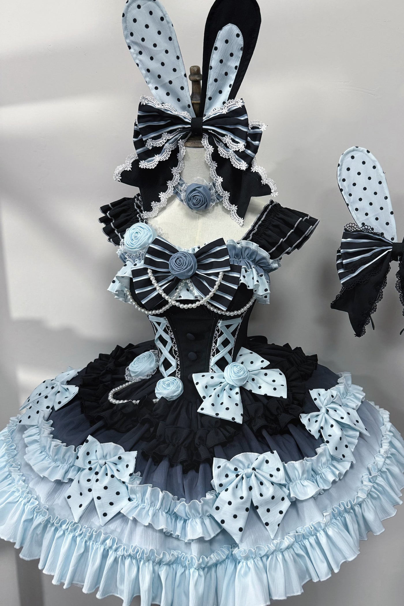 Dessert - Babalya Sweet Lolita Dress Set - Polka dot tiered skirt