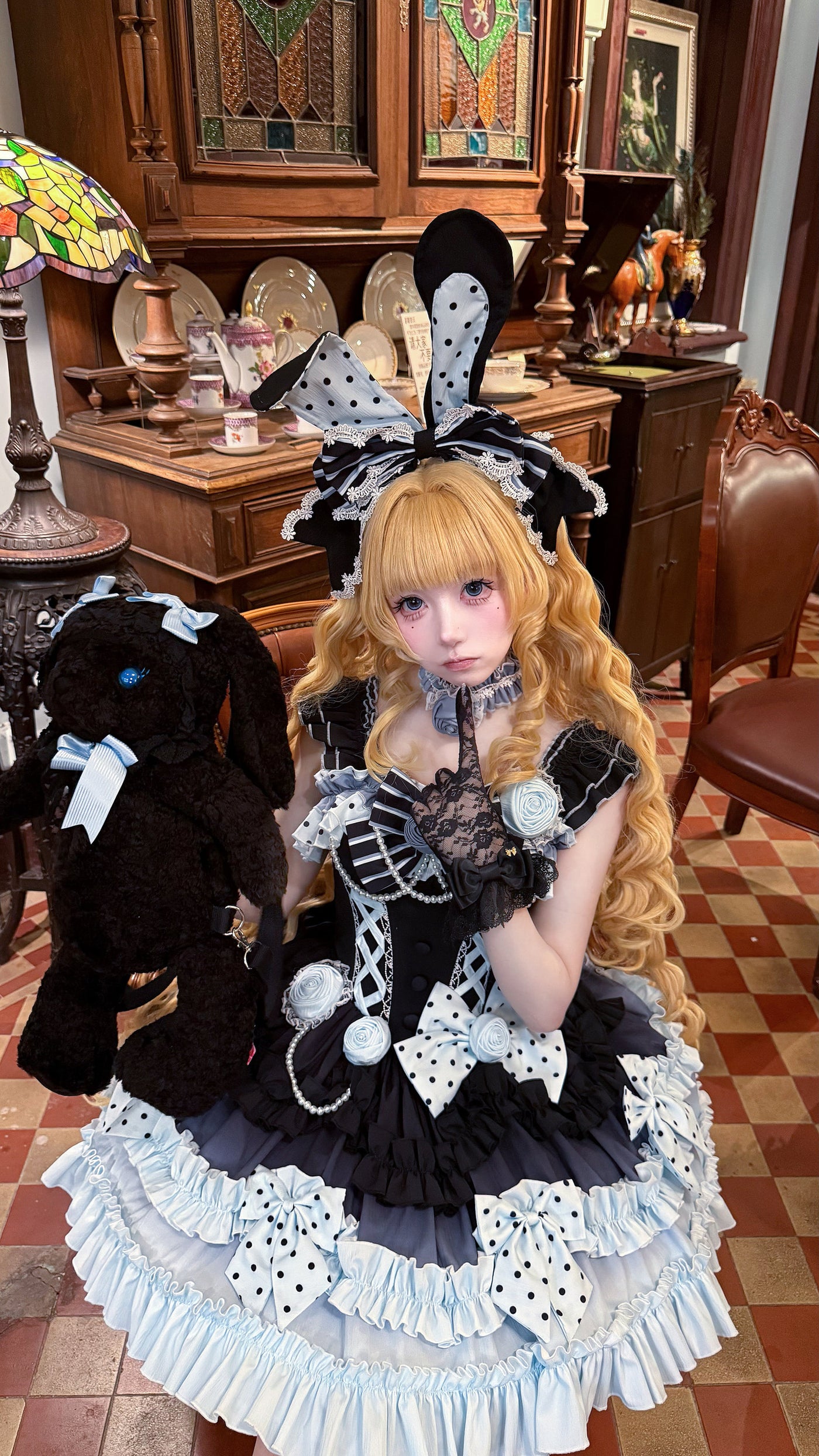 Dessert - Babalya Sweet Lolita Dress Set - Polka dot tiered skirt