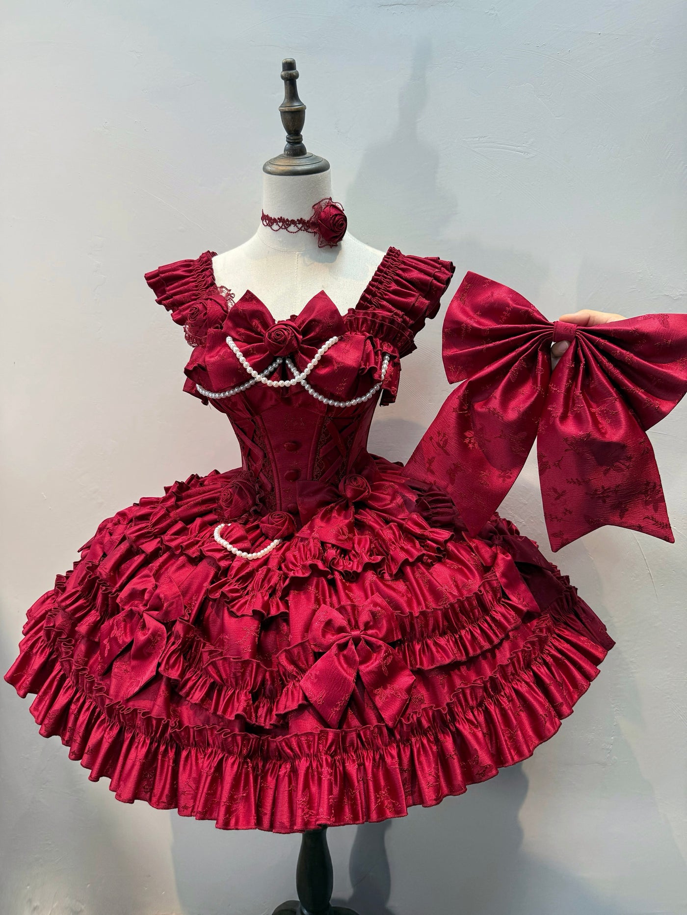 Dessert - Babalya Sweet Lolita Dress Set - Polka dot tiered skirt