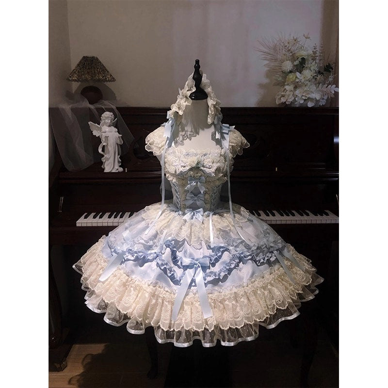 Creamy - Blue Ballet Dress - JSK Set with Train and Hairband