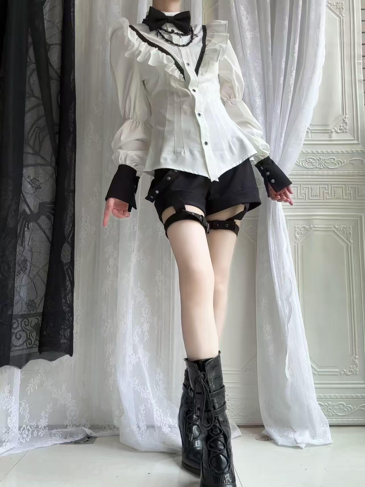 Creamy - Gothic Prince - Three-Piece Shirt, Vest and Shorts Set