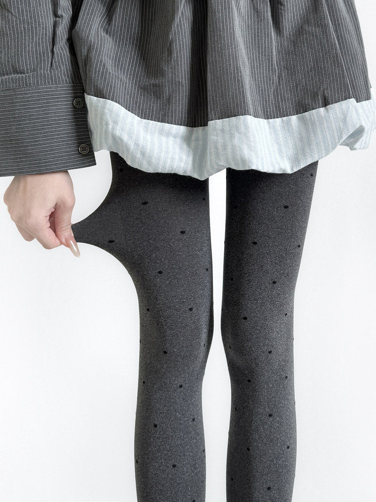 Fantasy Doll - Jacquard Patterned Tights - Heart and Polka Dot
