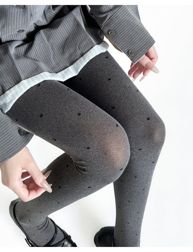 Fantasy Doll - Jacquard Patterned Tights - Heart and Polka Dot