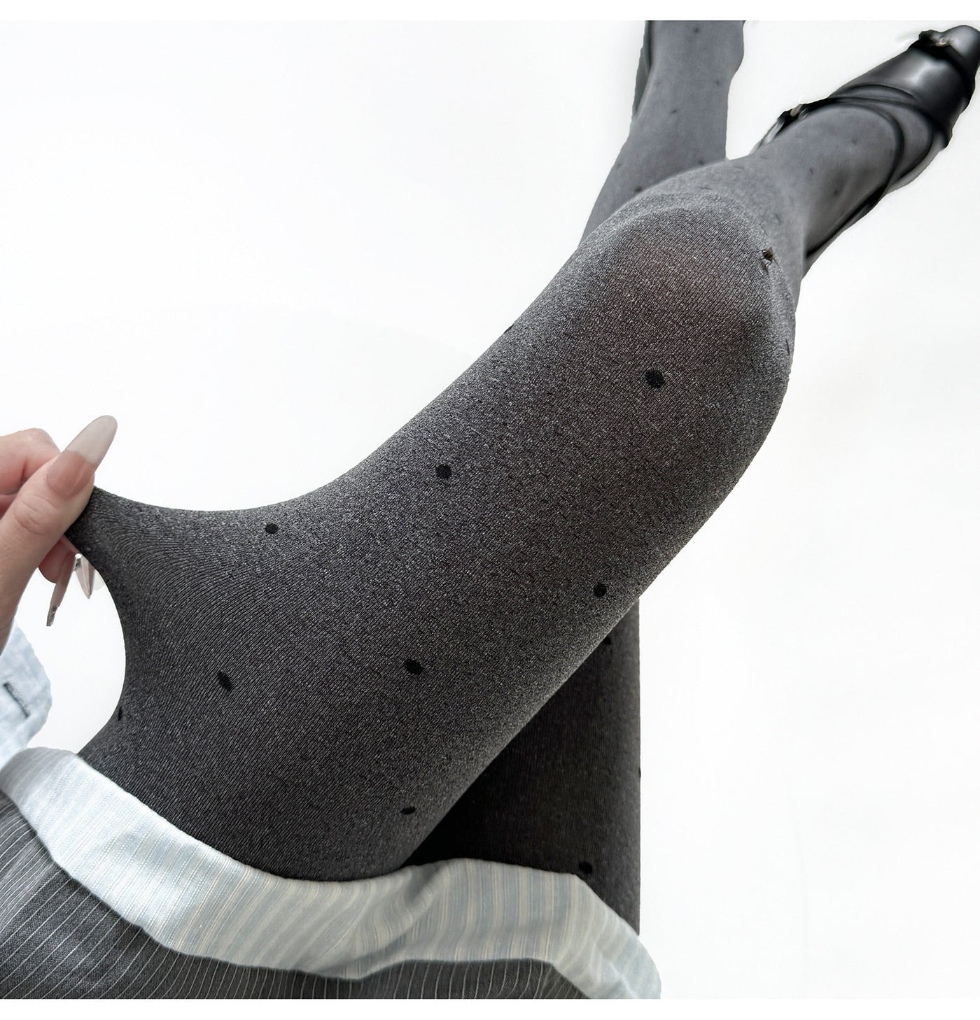 Fantasy Doll - Jacquard Patterned Tights - Heart and Polka Dot