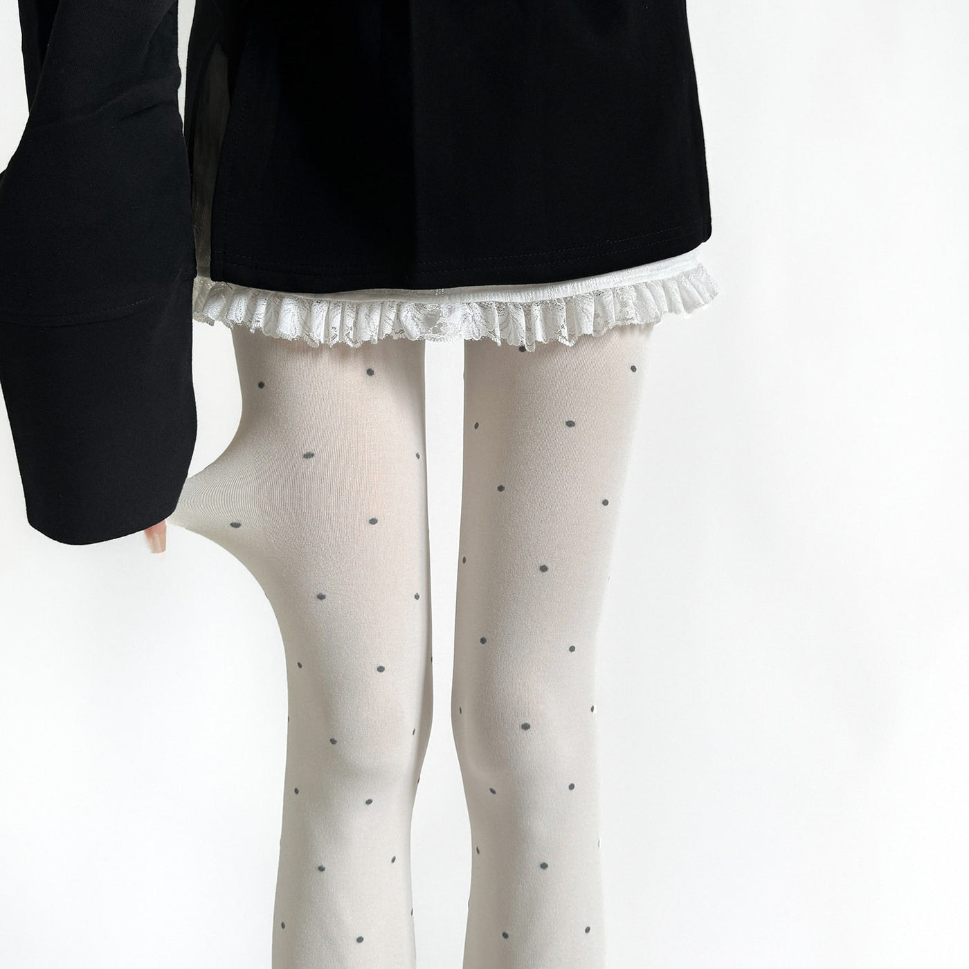 Fantasy Doll - Jacquard Patterned Tights - Heart and Polka Dot