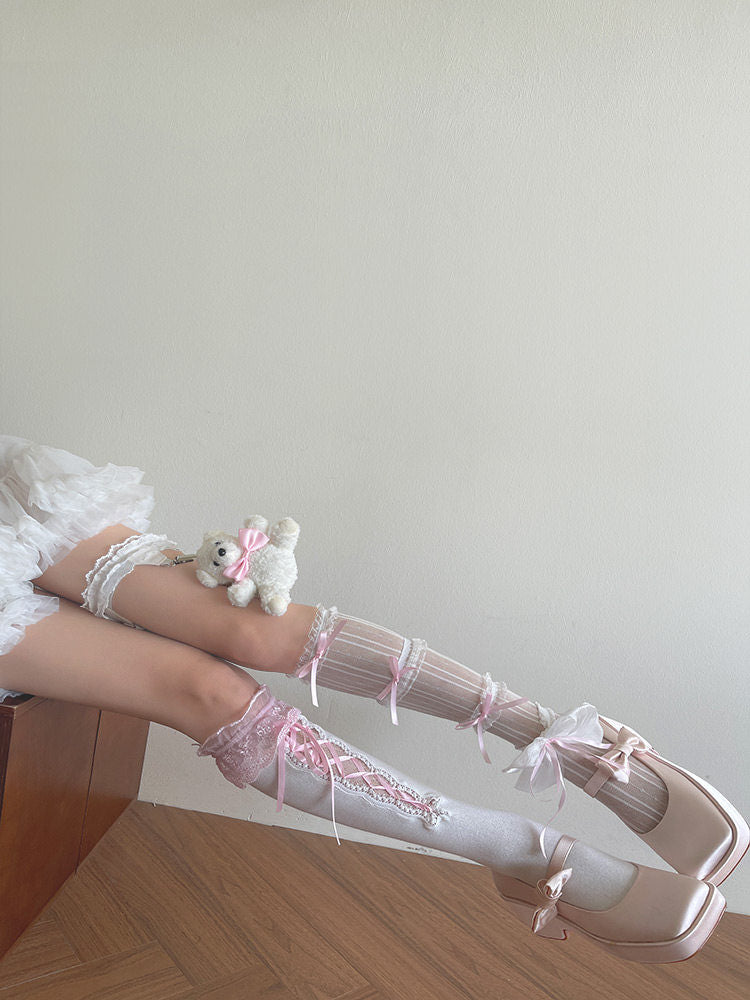 Sock Noble - Y2K Layered Lolita Socks - Mid-calf socks