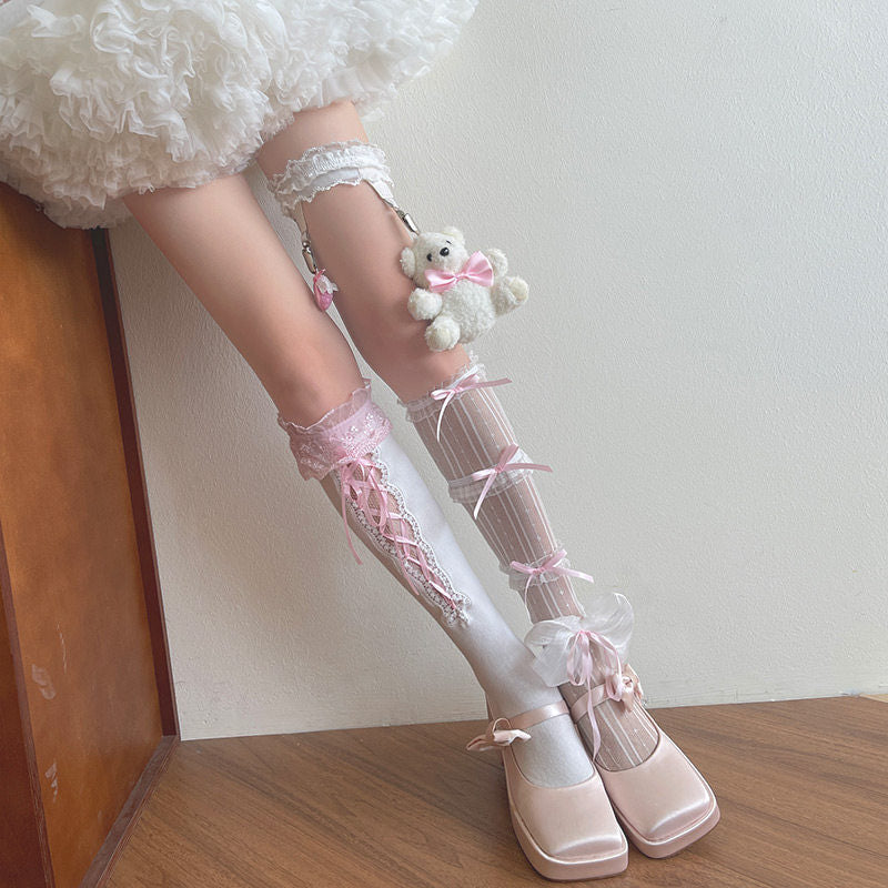 Sock Noble - Y2K Layered Lolita Socks - Mid-calf socks