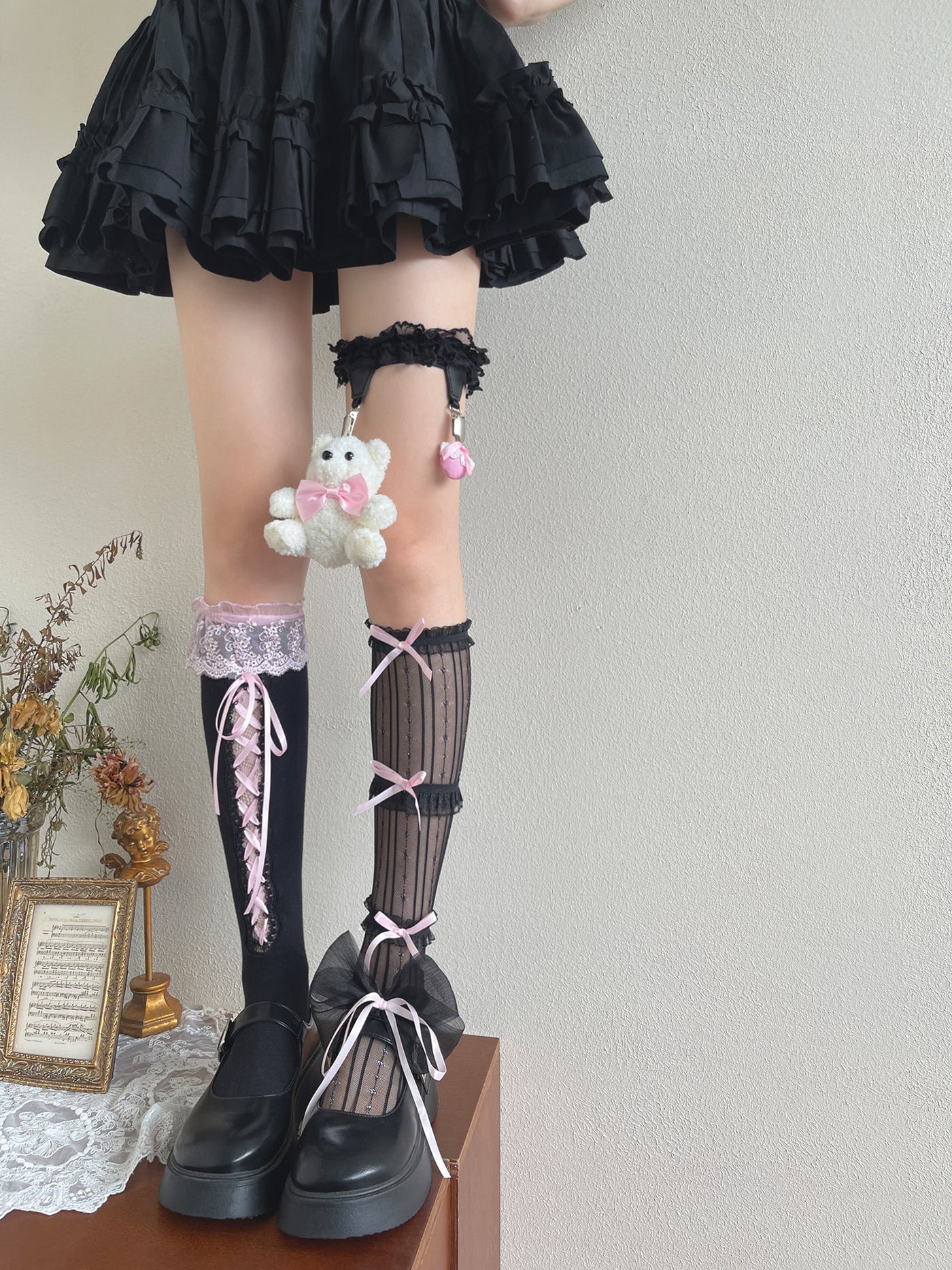 Sock Noble - Y2K Layered Lolita Socks - Mid-calf socks