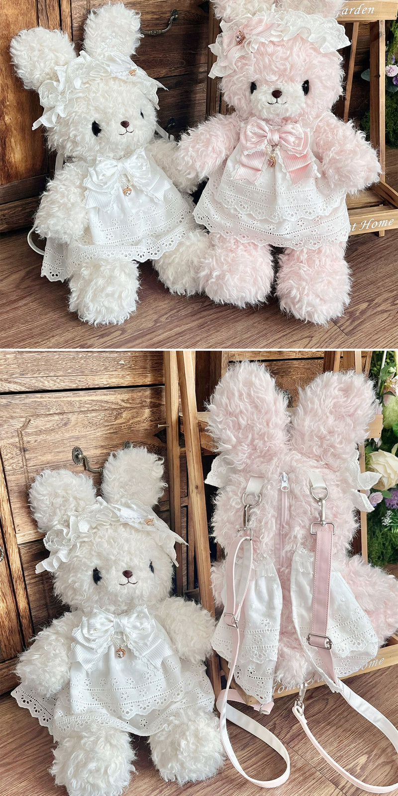 sheeppuff - Plush Rabbit Doll Lace Bag - Individually Selectable Lolita